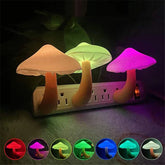 LED Night Light Mushroom Wall Socket Lamp EU US Plug Warm White Light - control Sensor Bedroom Light Home Decoration - Show Gadgets